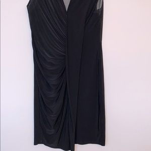 2/$60 LBD draped black dress with see through back